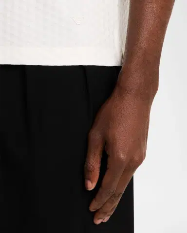Emporio Armani Men's Cotton Geometric-Textured Polo Shirt | Thumbnail 5 Emporio Armani Men's Cotton Geometric-Textured Polo Shirt | Thumbnail 5
