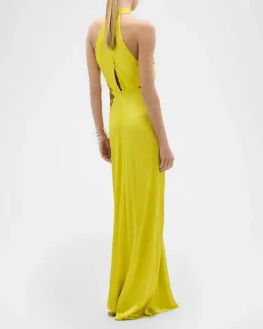 Silvia Tcherassi Koori Gathered Silk Halter Maxi Dress | Thumbnail 3 Silvia Tcherassi Koori Gathered Silk Halter Maxi Dress | Thumbnail 3