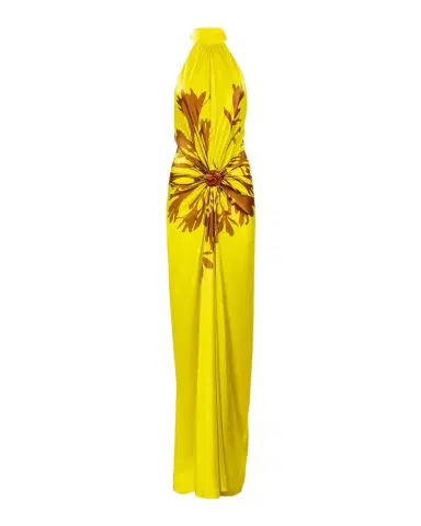 Silvia Tcherassi Koori Gathered Silk Halter Maxi Dress | Thumbnail 1 Silvia Tcherassi Koori Gathered Silk Halter Maxi Dress | Thumbnail 1