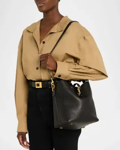 Saint Laurent Le 37 YSL Grained Leather Bucket Bag | Thumbnail 7 Saint Laurent Le 37 YSL Grained Leather Bucket Bag | Thumbnail 7