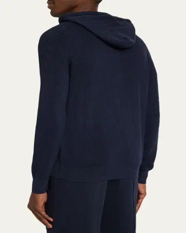 Brunello Cucinelli Men's Logo Cotton Hoodie | Thumbnail 3 Brunello Cucinelli Men's Logo Cotton Hoodie | Thumbnail 3