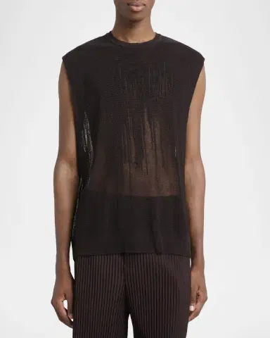 Homme Plissé Issey Miyake Men 's Sheer Knit Vest | Thumbnail 4 Homme Plissé Issey Miyake Men 's Sheer Knit Vest | Thumbnail 4