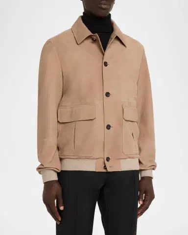 Stefano Ricci Men 's Suede Button-Front Shirt Jacket | Thumbnail 3 Stefano Ricci Men 's Suede Button-Front Shirt Jacket | Thumbnail 3