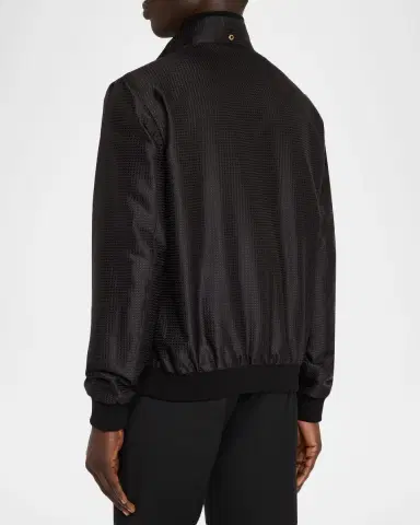 Stefano Ricci Men's Geometric Silk Jacquard Blouson | Thumbnail 2 Stefano Ricci Men's Geometric Silk Jacquard Blouson | Thumbnail 2