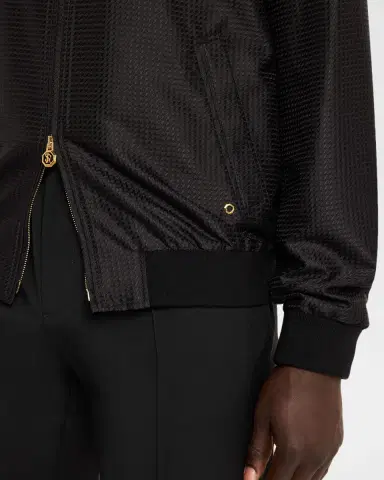 Stefano Ricci Men's Geometric Silk Jacquard Blouson | Thumbnail 4 Stefano Ricci Men's Geometric Silk Jacquard Blouson | Thumbnail 4