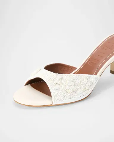 STAUD 60mm Brigitte Beaded Satin Kitten-Heel Mules | Thumbnail 3 STAUD 60mm Brigitte Beaded Satin Kitten-Heel Mules | Thumbnail 3