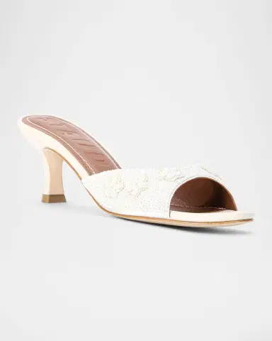 STAUD 60mm Brigitte Beaded Satin Kitten-Heel Mules | Thumbnail 5 STAUD 60mm Brigitte Beaded Satin Kitten-Heel Mules | Thumbnail 5