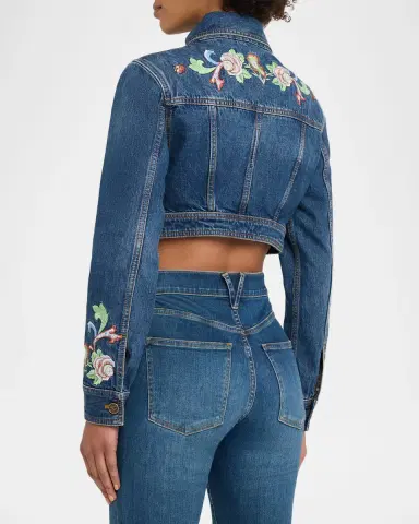 Etro Embroidered Crop Denim Jacket | Thumbnail 2 Etro Embroidered Crop Denim Jacket | Thumbnail 2