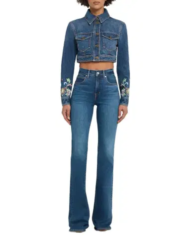 Etro Embroidered Crop Denim Jacket | Thumbnail 1 Etro Embroidered Crop Denim Jacket | Thumbnail 1