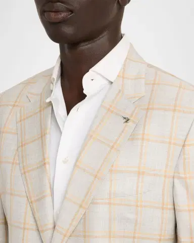 Stefano Ricci Men's Cashmere and Silk Windowpane Plaid Sport Coat | Thumbnail 4 Stefano Ricci Men's Cashmere and Silk Windowpane Plaid Sport Coat | Thumbnail 4