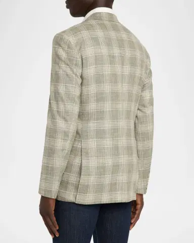Stefano Ricci Men's Wool, Silk and Cotton Glen Plaid Sport Coat | Thumbnail 2 Stefano Ricci Men's Wool, Silk and Cotton Glen Plaid Sport Coat | Thumbnail 2