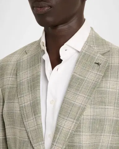 Stefano Ricci Men's Wool, Silk and Cotton Glen Plaid Sport Coat | Thumbnail 4 Stefano Ricci Men's Wool, Silk and Cotton Glen Plaid Sport Coat | Thumbnail 4