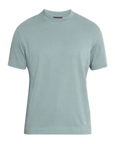 Emporio Armani Men's Cotton Jacquard Crewneck T-Shirt | Thumbnail 1 Emporio Armani Men's Cotton Jacquard Crewneck T-Shirt | Thumbnail 1