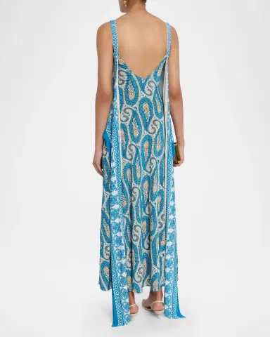 Etro Paisley-Print Sleeveless Panel Drape Maxi Dress | Thumbnail 2 Etro Paisley-Print Sleeveless Panel Drape Maxi Dress | Thumbnail 2