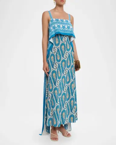 Etro Paisley-Print Sleeveless Panel Drape Maxi Dress | Thumbnail 3 Etro Paisley-Print Sleeveless Panel Drape Maxi Dress | Thumbnail 3