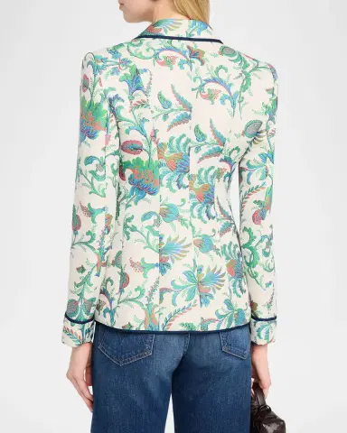 Etro Floral Jacquard Single-Breasted Fitted Jacket | Thumbnail 2 Etro Floral Jacquard Single-Breasted Fitted Jacket | Thumbnail 2