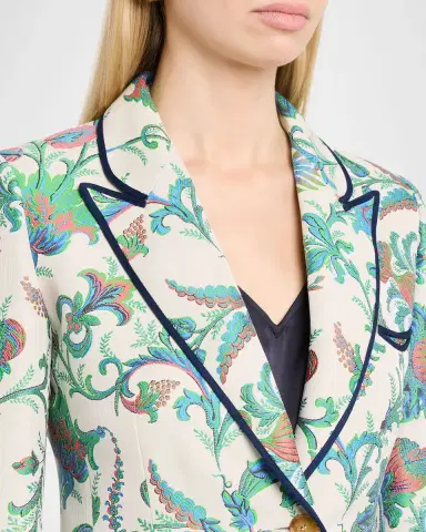 Etro Floral Jacquard Single-Breasted Fitted Jacket | Thumbnail 4 Etro Floral Jacquard Single-Breasted Fitted Jacket | Thumbnail 4