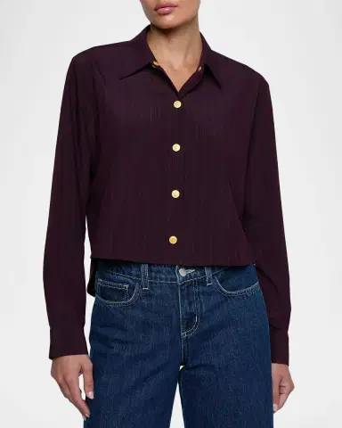 L'Agence Armida Pinstripe Long-Sleeve Shirt | Thumbnail 3 L'Agence Armida Pinstripe Long-Sleeve Shirt | Thumbnail 3