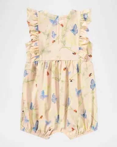 Molo Girl 's Felicia Floral-Print Organic Cotton Romper, Size 3M-18M | Thumbnail 2 Molo Girl 's Felicia Floral-Print Organic Cotton Romper, Size 3M-18M | Thumbnail 2