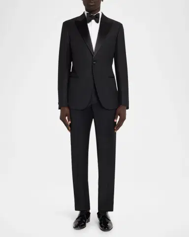 Emporio Armani Men's G Line Jacquard Wool Satin-Trim Two-Piece Suit | Thumbnail 2 Emporio Armani Men's G Line Jacquard Wool Satin-Trim Two-Piece Suit | Thumbnail 2
