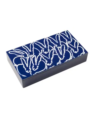 Hunt Slonem Cobalt Bunny Lacquered 7-Piece Coaster Box Set | Thumbnail 2 Hunt Slonem Cobalt Bunny Lacquered 7-Piece Coaster Box Set | Thumbnail 2