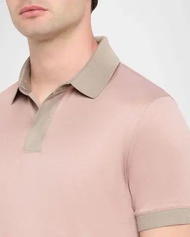 Emporio Armani Men 's Lyocell and Cotton Contrast-Trim Polo Shirt | Thumbnail 4 Emporio Armani Men 's Lyocell and Cotton Contrast-Trim Polo Shirt | Thumbnail 4