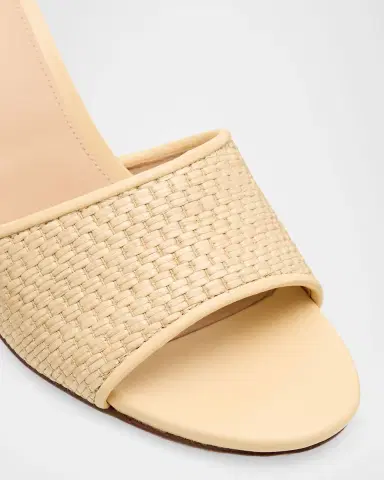 Veronica Beard Galessa Raffia & Leather Block-Heel Sandals | Thumbnail 4 Veronica Beard Galessa Raffia & Leather Block-Heel Sandals | Thumbnail 4