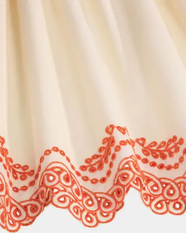 Molo Girl 's Clementine Embroidered Flutter-Sleeve Dress | Thumbnail 3 Molo Girl 's Clementine Embroidered Flutter-Sleeve Dress | Thumbnail 3