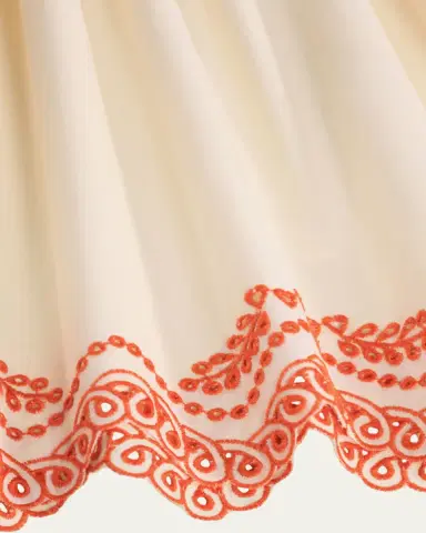 Molo Girl 's Clementine Embroidered Flutter-Sleeve Dress | Thumbnail 8 Molo Girl 's Clementine Embroidered Flutter-Sleeve Dress | Thumbnail 8