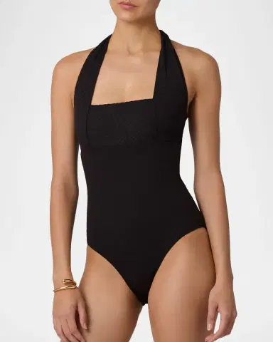 Shoshanna Retro Halter One-Piece Swimsuit | Thumbnail 4 Shoshanna Retro Halter One-Piece Swimsuit | Thumbnail 4