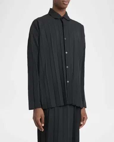 Homme Plisse Issey Miyake Men's Pleated Relaxed Fit Button-Down Shirt | Thumbnail 3 Homme Plisse Issey Miyake Men's Pleated Relaxed Fit Button-Down Shirt | Thumbnail 3