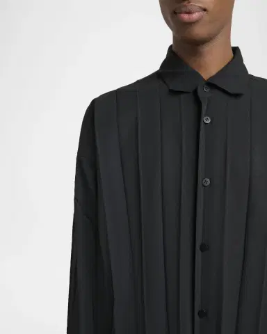 Homme Plisse Issey Miyake Men's Pleated Relaxed Fit Button-Down Shirt | Thumbnail 4 Homme Plisse Issey Miyake Men's Pleated Relaxed Fit Button-Down Shirt | Thumbnail 4