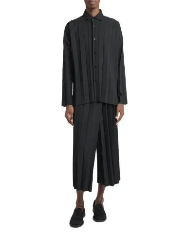 Homme Plisse Issey Miyake Men's Pleated Relaxed Fit Button-Down Shirt | Thumbnail 1 Homme Plisse Issey Miyake Men's Pleated Relaxed Fit Button-Down Shirt | Thumbnail 1