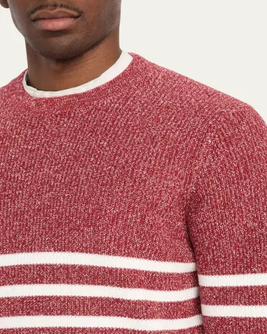 Brunello Cucinelli Men's Melange Crewneck Sweater | Thumbnail 5 Brunello Cucinelli Men's Melange Crewneck Sweater | Thumbnail 5