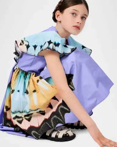 Molo Girl 's Caty Butterfly Cap-Sleeve Dress | Thumbnail 4 Molo Girl 's Caty Butterfly Cap-Sleeve Dress | Thumbnail 4