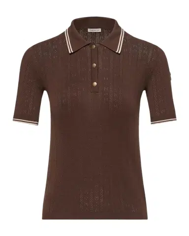 Moncler Short-Sleeve Pointelle Polo Shirt | Thumbnail 1 Moncler Short-Sleeve Pointelle Polo Shirt | Thumbnail 1