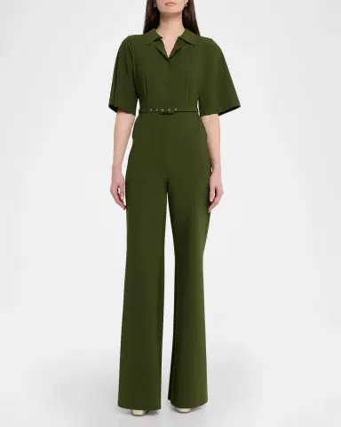 Chiara Boni La Petite Robe Naho Belted Straight-Leg Jumpsuit | Thumbnail 2 Chiara Boni La Petite Robe Naho Belted Straight-Leg Jumpsuit | Thumbnail 2