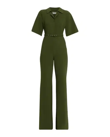 Chiara Boni La Petite Robe Naho Belted Straight-Leg Jumpsuit | Thumbnail 1 Chiara Boni La Petite Robe Naho Belted Straight-Leg Jumpsuit | Thumbnail 1