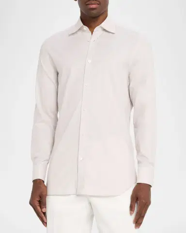 dunhill Men's Sea Island Cotton Button-Front Shirt | Thumbnail 4 dunhill Men's Sea Island Cotton Button-Front Shirt | Thumbnail 4