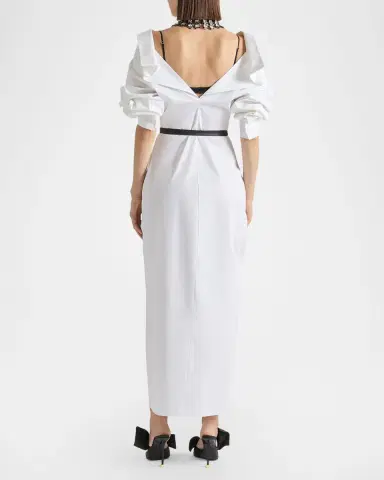Givenchy Slashed Draped Cotton Poplin Maxi Shirtdress | Thumbnail 3 Givenchy Slashed Draped Cotton Poplin Maxi Shirtdress | Thumbnail 3