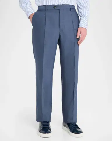 Etro Men 's Single-Pleat Virgin Wool Roma-Fit Straight-Leg Trousers | Thumbnail 4 Etro Men 's Single-Pleat Virgin Wool Roma-Fit Straight-Leg Trousers | Thumbnail 4