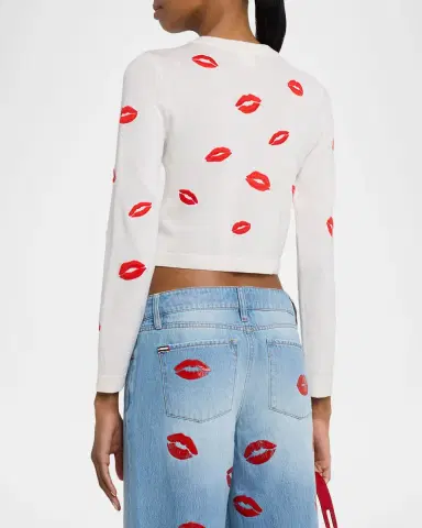 ALICE + OLIVIA Daroda Lip Cardigan | Thumbnail 3 ALICE + OLIVIA Daroda Lip Cardigan | Thumbnail 3