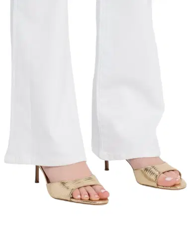 Veronica Beard Tia Embossed Metallic Leather Mid-Heel Sandals | Thumbnail 1 Veronica Beard Tia Embossed Metallic Leather Mid-Heel Sandals | Thumbnail 1