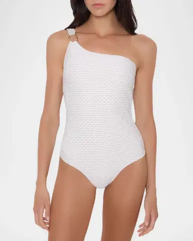 Shoshanna Asymmetric Ring One-Piece Swimsuit | Thumbnail 2 Shoshanna Asymmetric Ring One-Piece Swimsuit | Thumbnail 2
