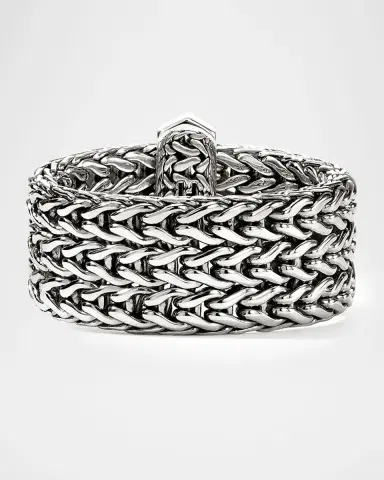 John Hardy Icon Link Sterling Silver and Diamond Bar Ring, 9mm | Thumbnail 3 John Hardy Icon Link Sterling Silver and Diamond Bar Ring, 9mm | Thumbnail 3