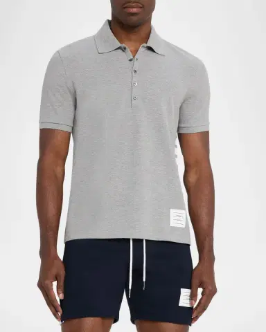 Thom Browne Men's Pique 4-Bar Polo Shirt | Thumbnail 3 Thom Browne Men's Pique 4-Bar Polo Shirt | Thumbnail 3