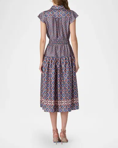 Shoshanna Kennedy Geometric-Print Midi Shirtdress | Thumbnail 3 Shoshanna Kennedy Geometric-Print Midi Shirtdress | Thumbnail 3
