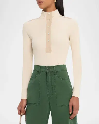 Veronica Beard Reynart Long-Sleeve Rib-Knit Top | Thumbnail 4 Veronica Beard Reynart Long-Sleeve Rib-Knit Top | Thumbnail 4