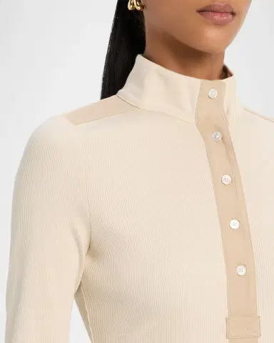 Veronica Beard Reynart Long-Sleeve Rib-Knit Top | Thumbnail 5 Veronica Beard Reynart Long-Sleeve Rib-Knit Top | Thumbnail 5