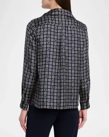Max Mara Disco Geometric-Print Silk Twill Shirt | Thumbnail 2 Max Mara Disco Geometric-Print Silk Twill Shirt | Thumbnail 2